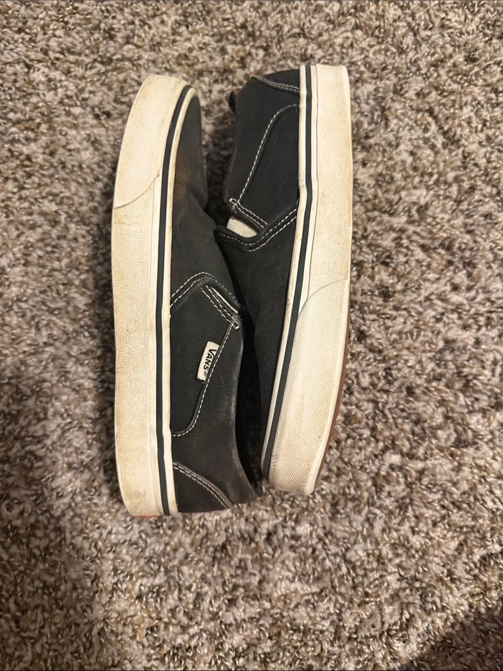 Vans Black Canvas Slip-On Loafers